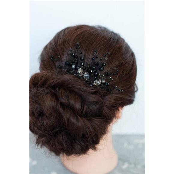 FXmimior Bridal Hair Accessories Black Hair Comb Gothic Wedding Hair Accessory main image 4